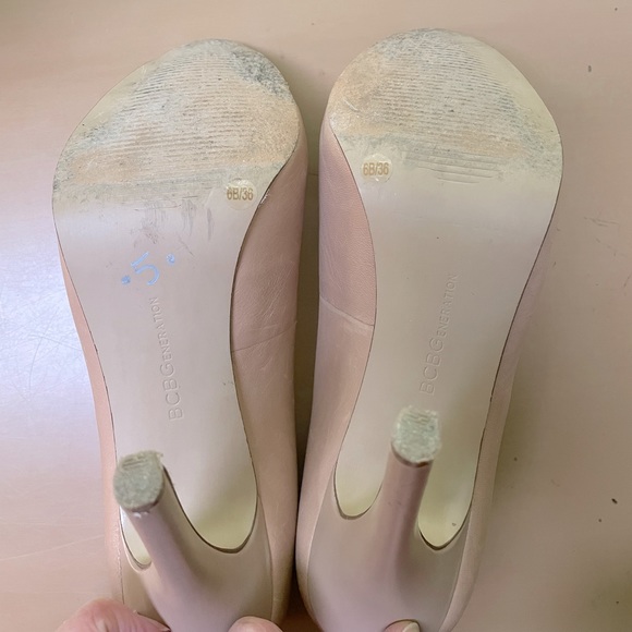 BCBGeneration Peep-toe Pumps, Size 6, Nude - Picture 2 of 3